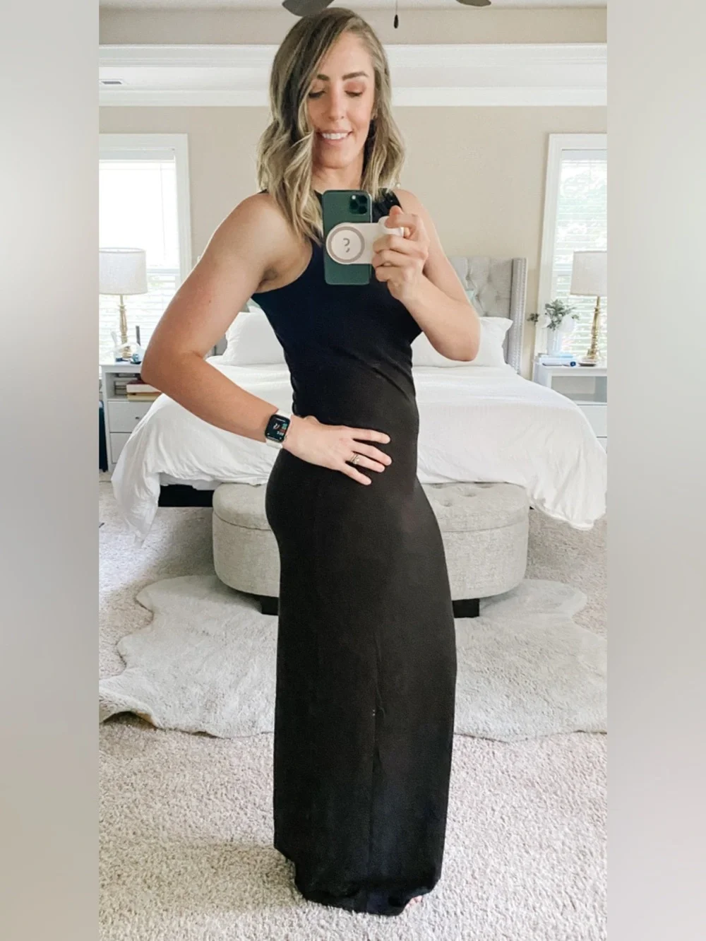 NWT Boohoo | Tall Basic Cotton Blend Scoop Neck Black Maxi Dress Size 10 Tall - Picture 10 of 13